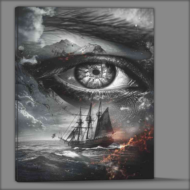 Buy Canvas : (Eye with a ship in the ocean)
