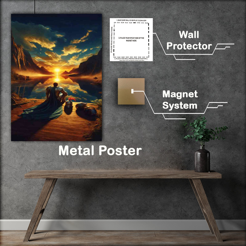 Buy Metal Poster : (Peace after a victorious battle in a mythical landscape)