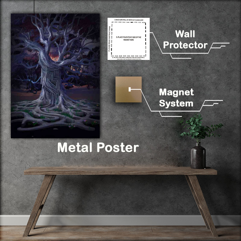 Buy Metal Poster : (The Maze surreal tree)