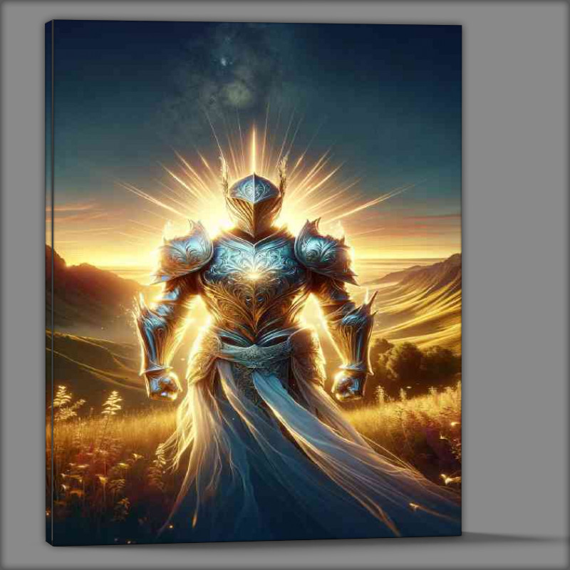 Buy Canvas : (Warrior in light themed armor radiating a brilliant aura)