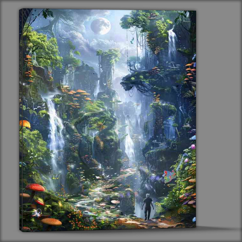 Buy Canvas : (A fantasy enchanted forest with tower)
