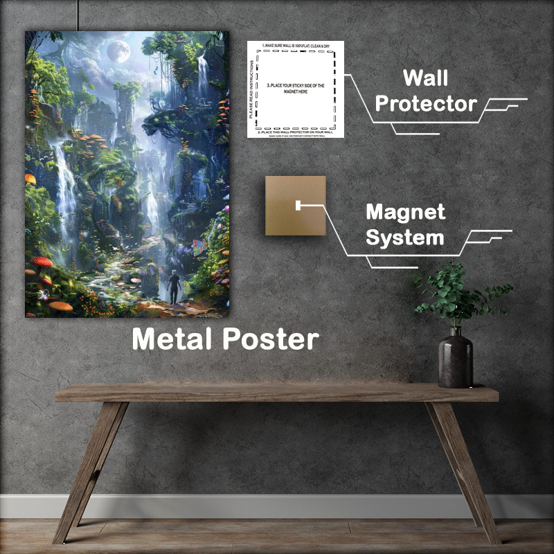 Buy Metal Poster : (A fantasy enchanted forest with tower)