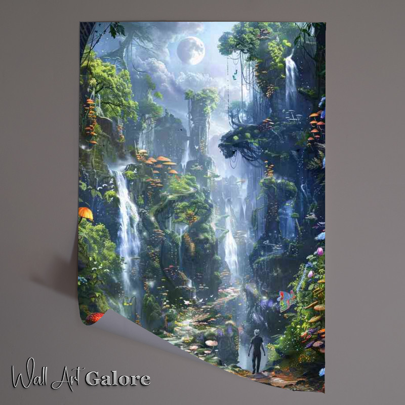 Buy Unframed Poster : (A fantasy enchanted forest with tower)