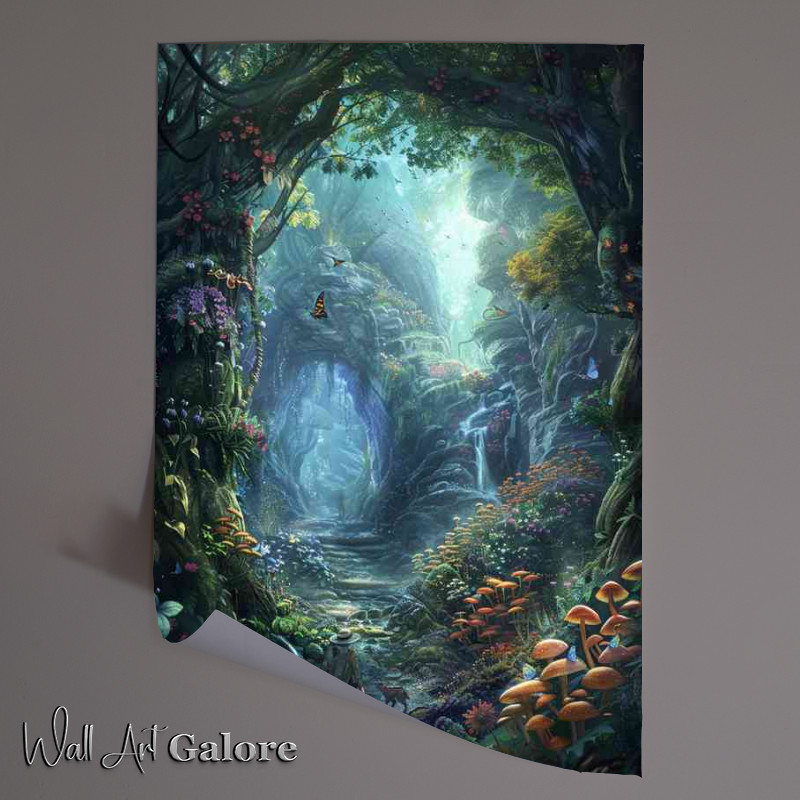Buy Unframed Poster : (A man walking through an enchanted forest)