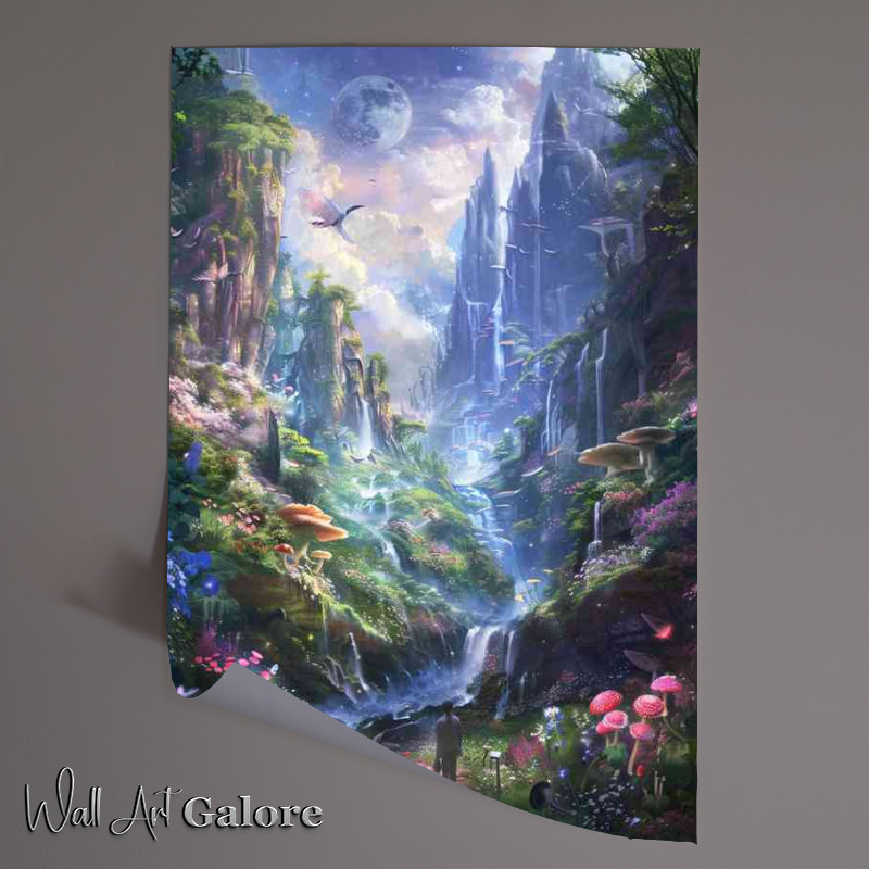 Buy Unframed Poster : (An enchanted forest with tower landscape)