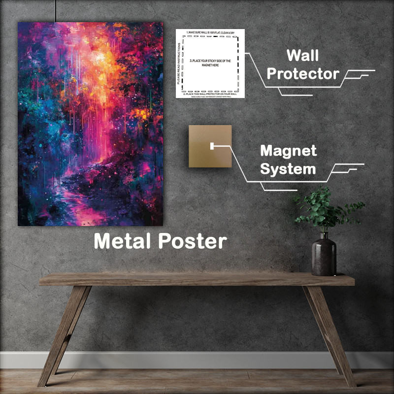 Buy Metal Poster : (Colourful forest with amazing colours)