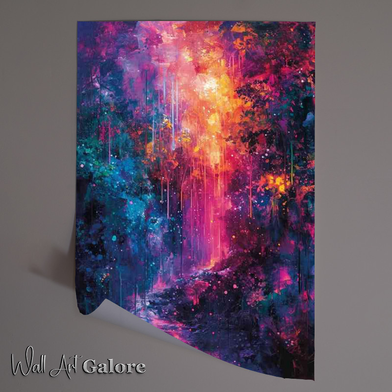 Buy Unframed Poster : (Colourful forest with amazing colours)