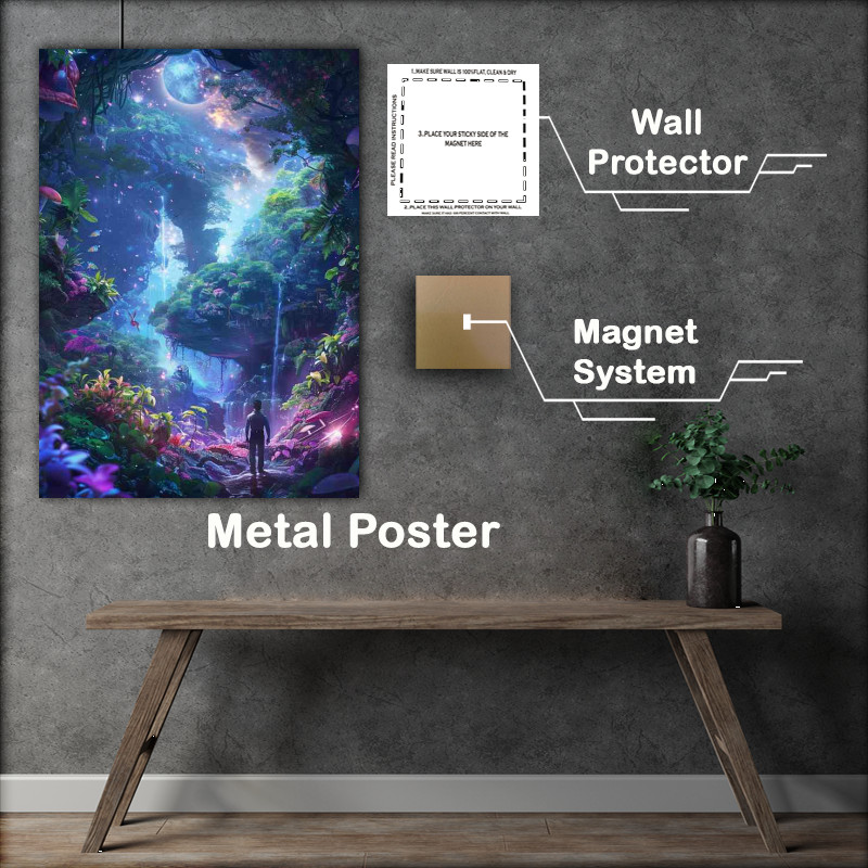 Buy Metal Poster : (Enchanted forest with a man walking)