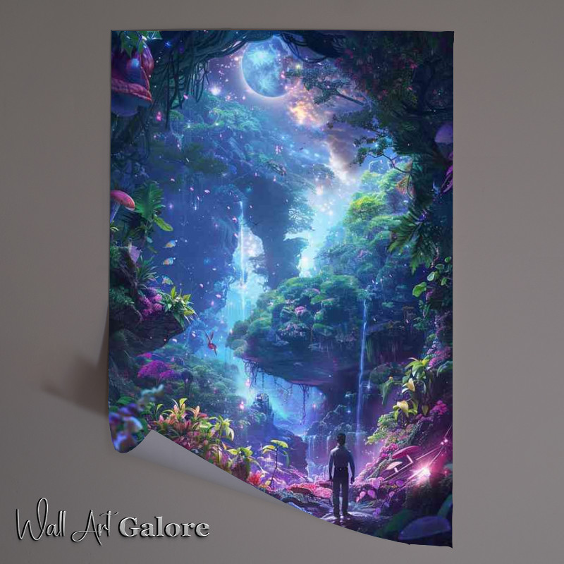 Buy Unframed Poster : (Enchanted forest with a man walking)