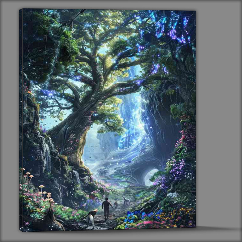 Buy Canvas : (The enchanted forest with tall trees)
