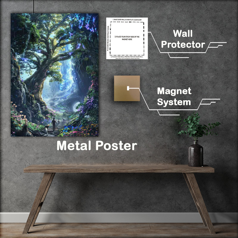 Buy Metal Poster : (The enchanted forest with tall trees)