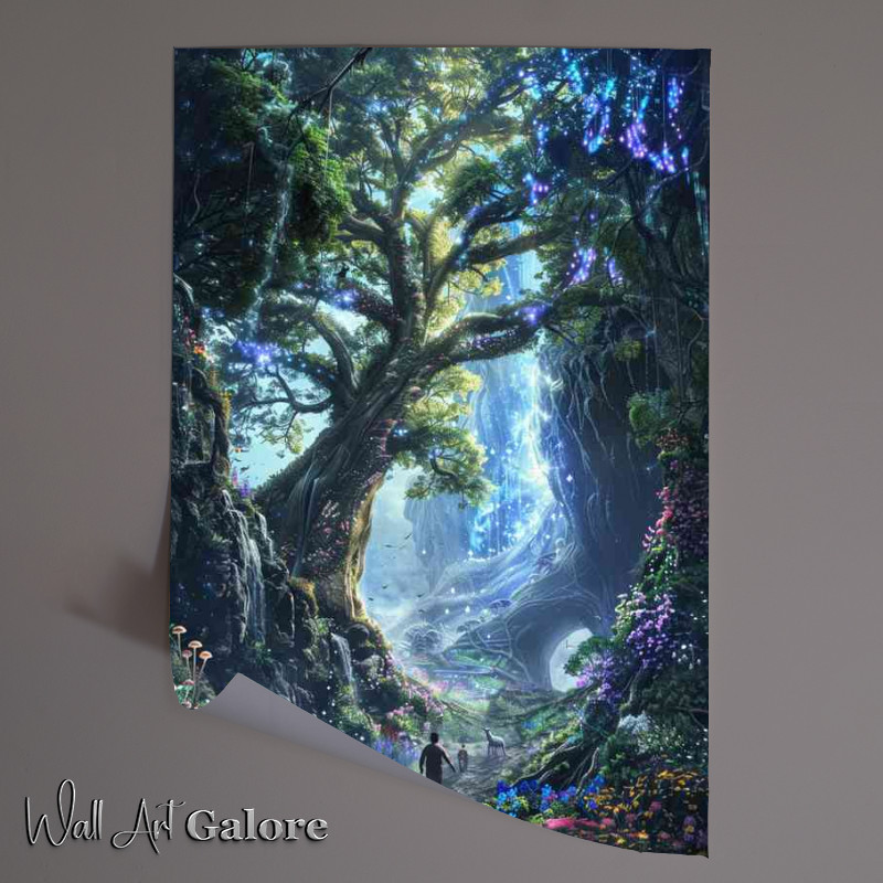 Buy Unframed Poster : (The enchanted forest with tall trees)