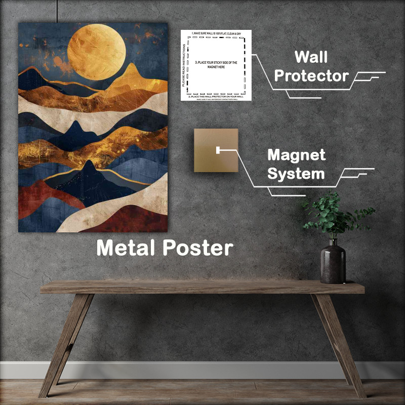 Buy Metal Poster : (Abstract mountains with nice tonal colours)