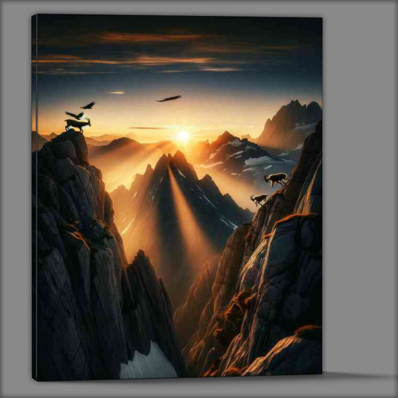 Buy Canvas : (Breathtaking moment of an alpine sunrise)