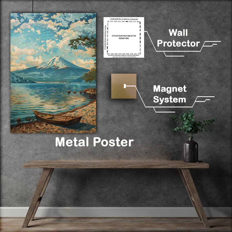 Buy Metal Poster : (Mount fugi by the lake)
