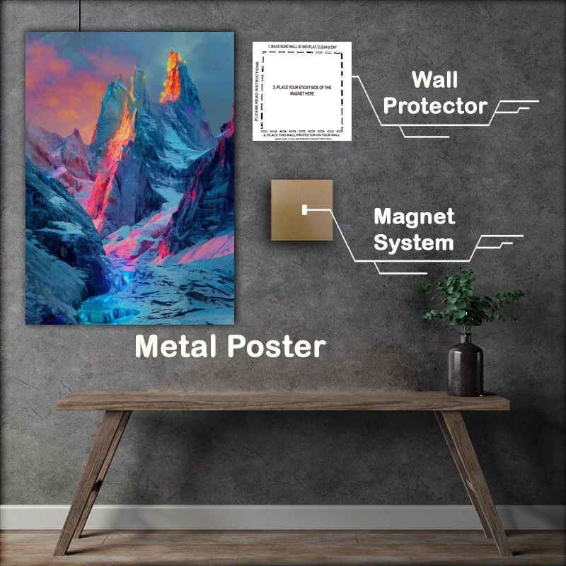 Buy Metal Poster : (The spiked top mountains)