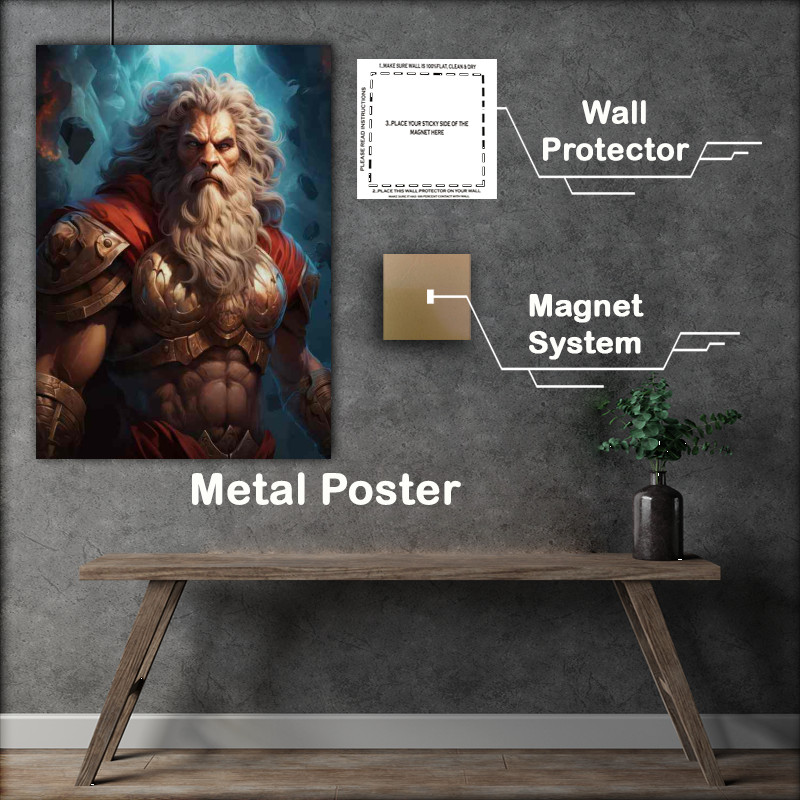 Buy Metal Poster : (Zeus King of the Greek Gods and Ruler of Mount Olympus)