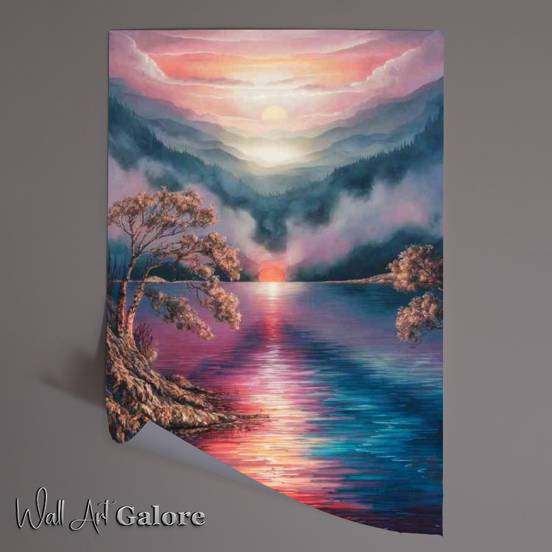 Buy Unframed Poster : (Awe inspiring lake with the sunrising)