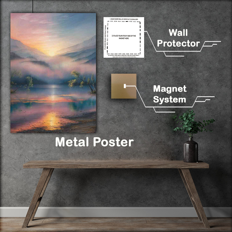 Buy Metal Poster : (Still waters with fog)