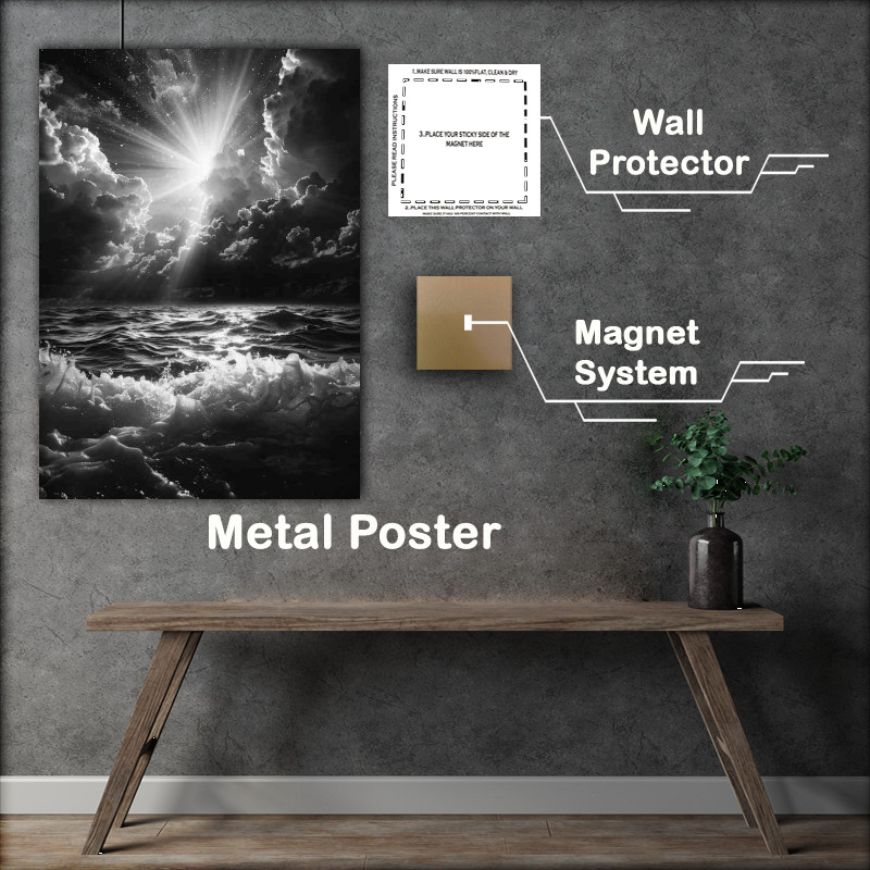 Buy Metal Poster : (Sunlight shining through the storm)