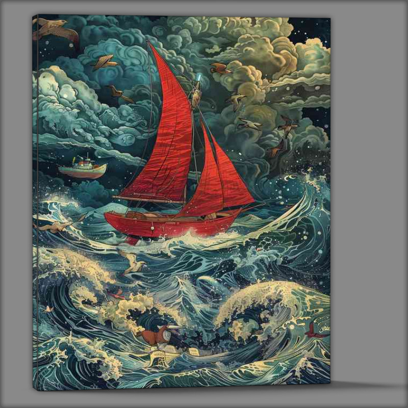 Buy Canvas : (The little read sailing boat)