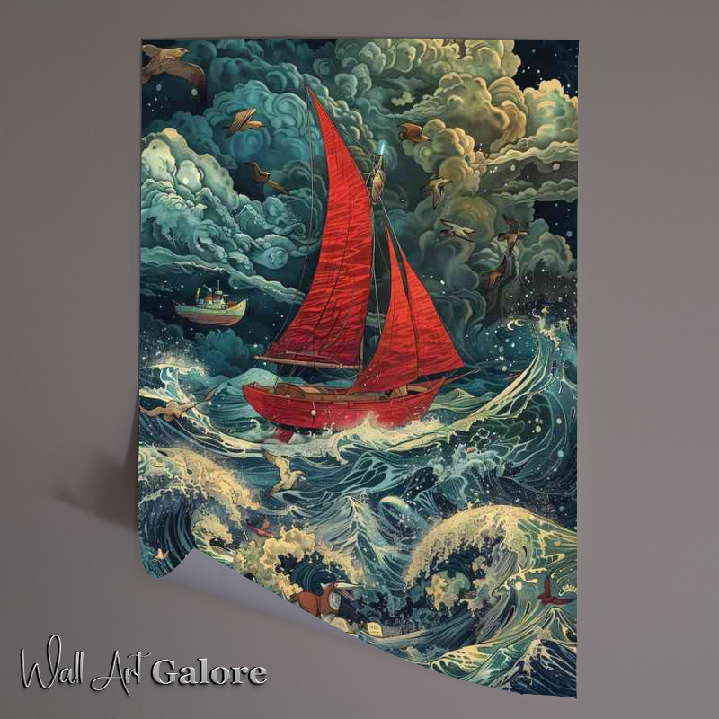 Buy Unframed Poster : (The little read sailing boat)