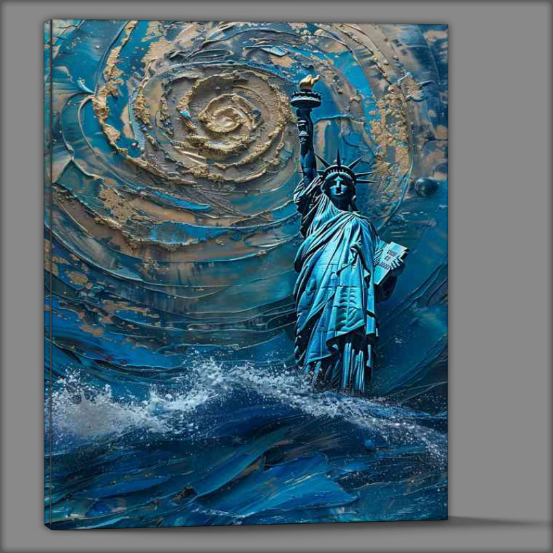 Buy Canvas : (The statue of liberty the the ocean)