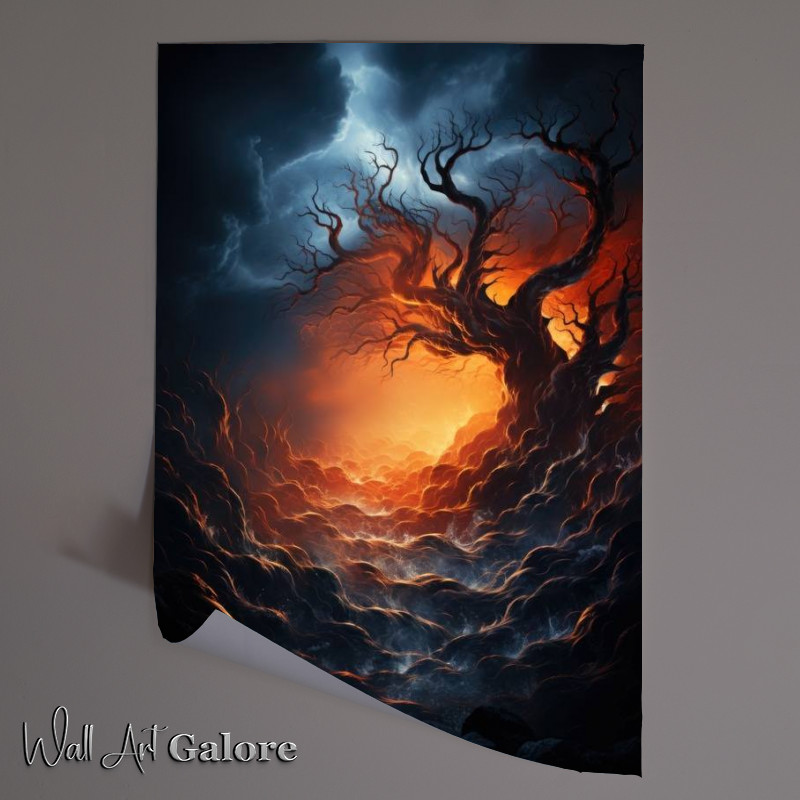 Buy Unframed Poster : (Abstract Storm single tree)