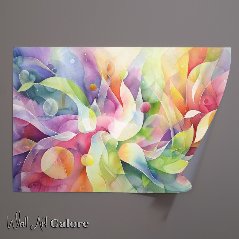 Buy Unframed Poster : (Abstract shapes and bubbles)
