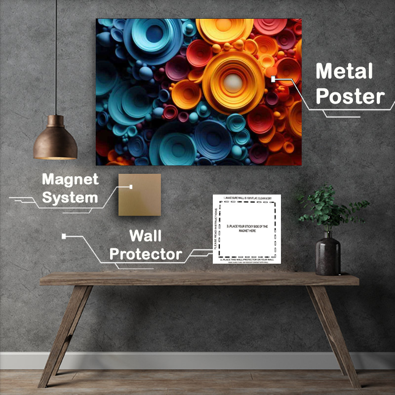 Buy Metal Poster : (Circle within a circle coloures array)