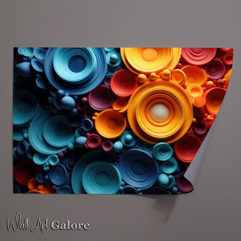 Buy Unframed Poster : (Circle within a circle coloures array)