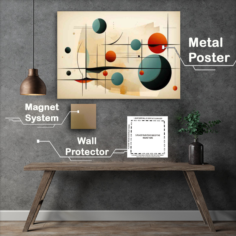 Buy Metal Poster : (Circles and lines abstract)