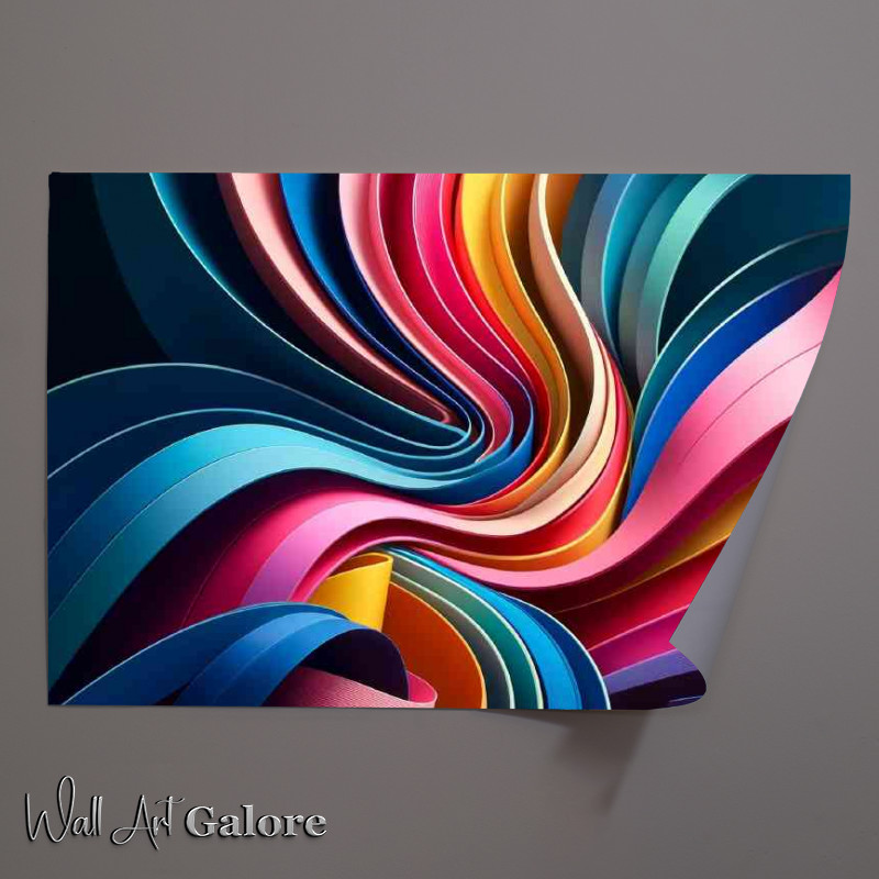 Buy Unframed Poster : (Colorful paper art with smooth flowing layers)