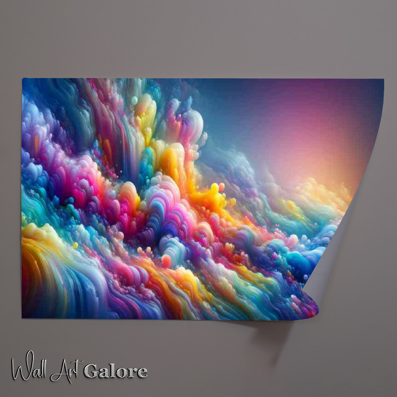 Buy Unframed Poster : (Iridescent landscape splashes of vibrant colors)