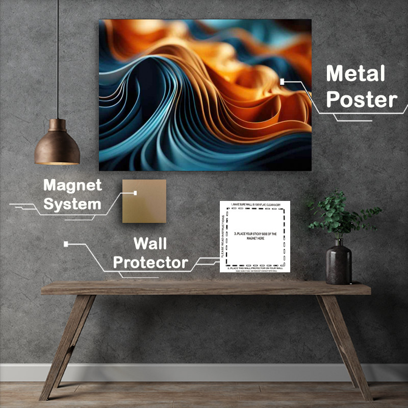 Buy Metal Poster : (Irredecent colours of waves)