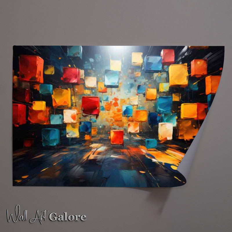 Buy Unframed Poster : (Its a colourful square shaped wall)