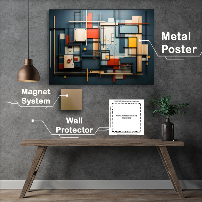 Buy Metal Poster : (Junction of colours and shapes)