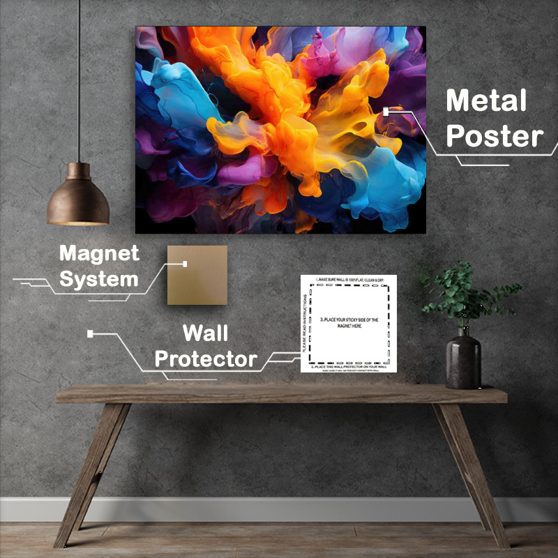 Buy Metal Poster : (Liquid form of colourful burst)