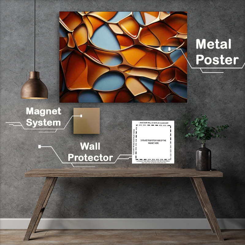 Buy Metal Poster : (Liquid form shapes abstract style)