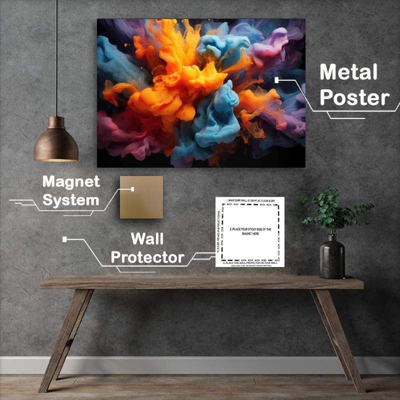 Buy Metal Poster : (Liquis smoke in array of colours)