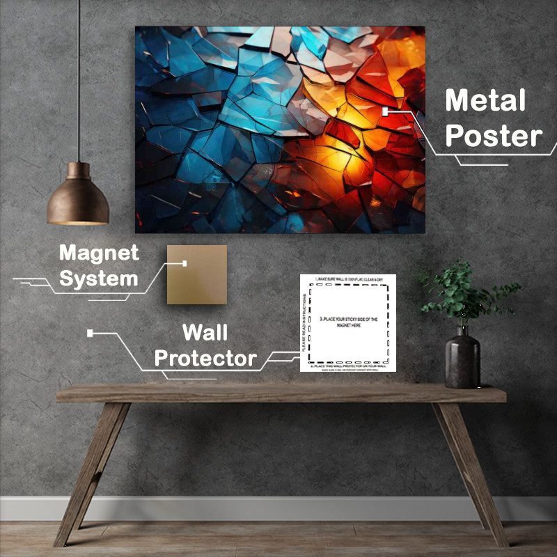 Buy Metal Poster : (Multi coloured glass abstract)