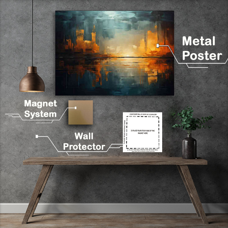 Buy Metal Poster : (Painted colours city like form)