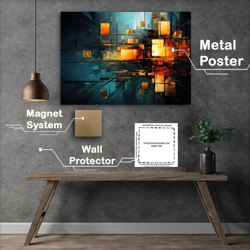 Buy Metal Poster : (Sky form city like squares and lines)