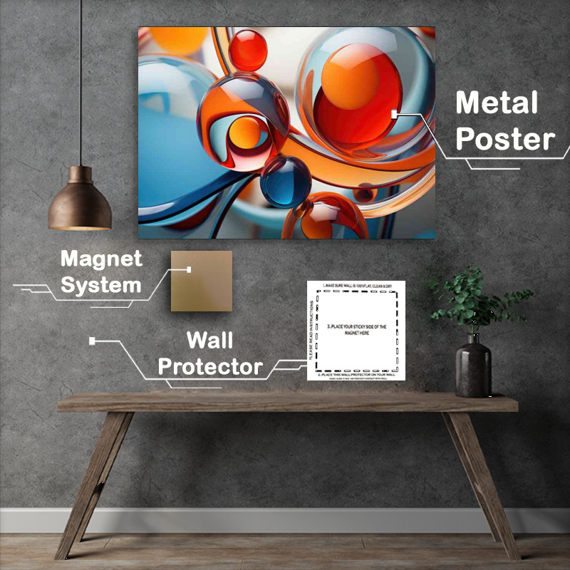 Buy Metal Poster : (Through the looking glass shapes and colours)