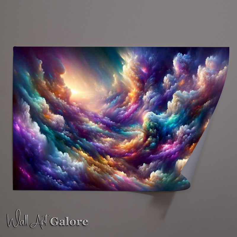 Buy Unframed Poster : (surreal skyscape with clouds that swirl in a dance of vibrant hues)