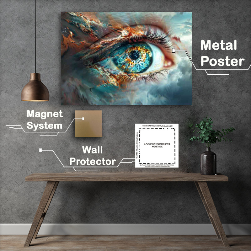 Buy Metal Poster : (A Eye in a dream state with colous surrounding it)
