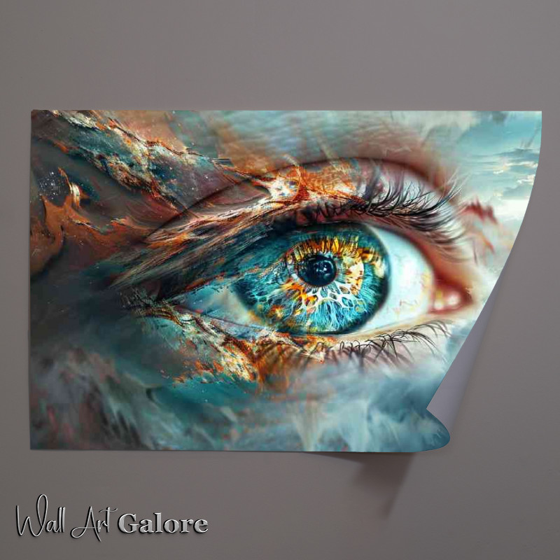 Buy Unframed Poster : (A Eye in a dream state with colous surrounding it)