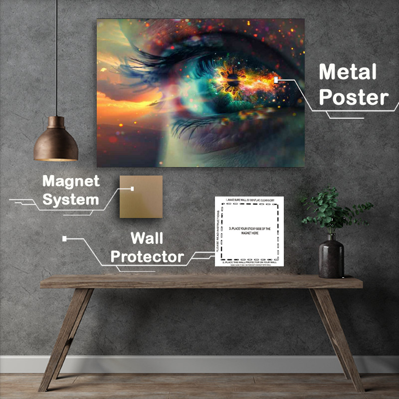 Buy Metal Poster : (An Eye with the nebula in front of it)