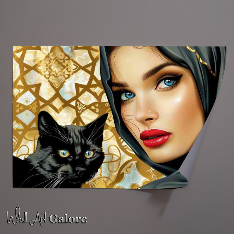 Buy Unframed Poster : (Beautiful woman with blue eyes and black hair)