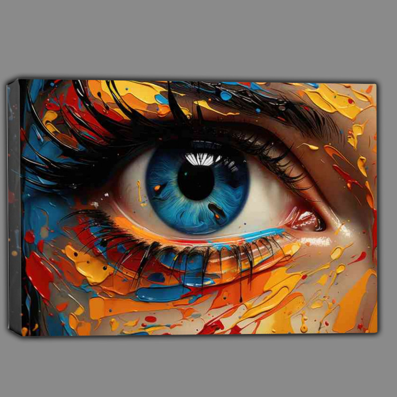 Buy Canvas : (Deep blue eye abstract face)